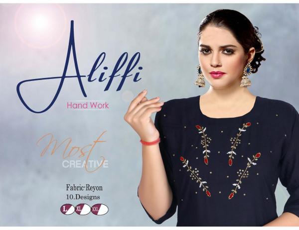 Moksha Aliffi Regular Wear Rayon Kurti Collection